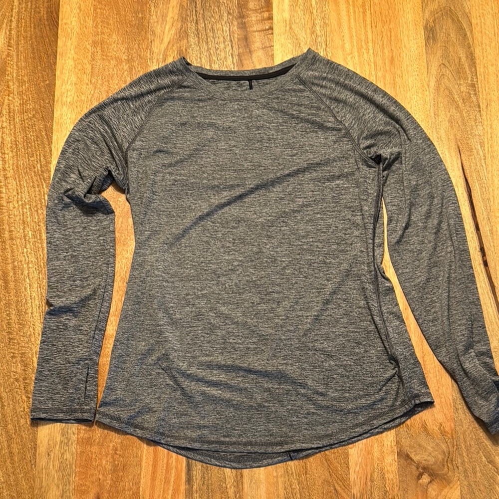 Champion Gray Fitted Long Sleeve T-Shirt